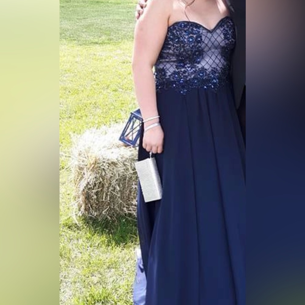 Navy Blue prom dress, worn once for a few hours.